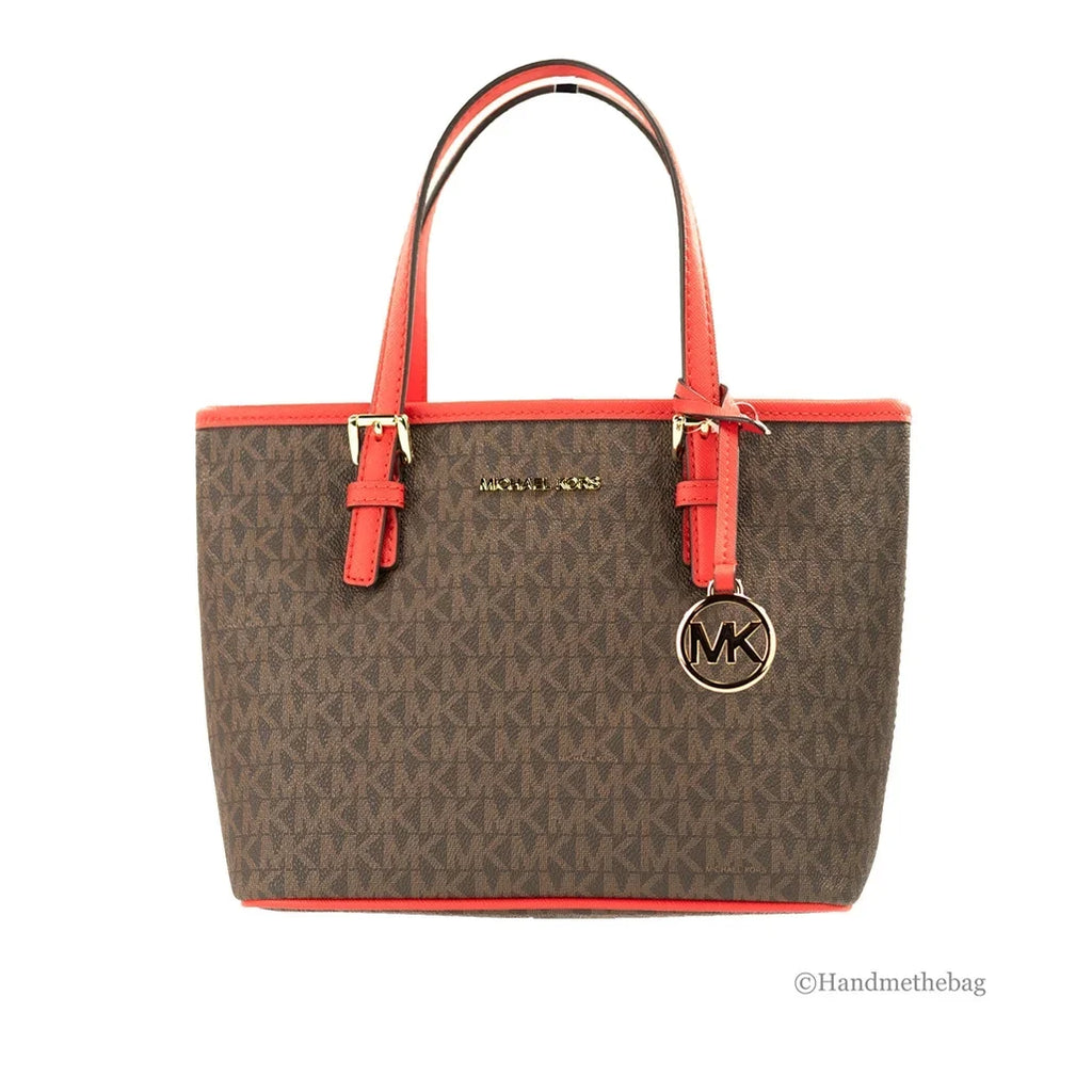 Tote Set (Dark Michael Logo Kors Extra-Small Sangria) Top-Zip Travel Jet Bag