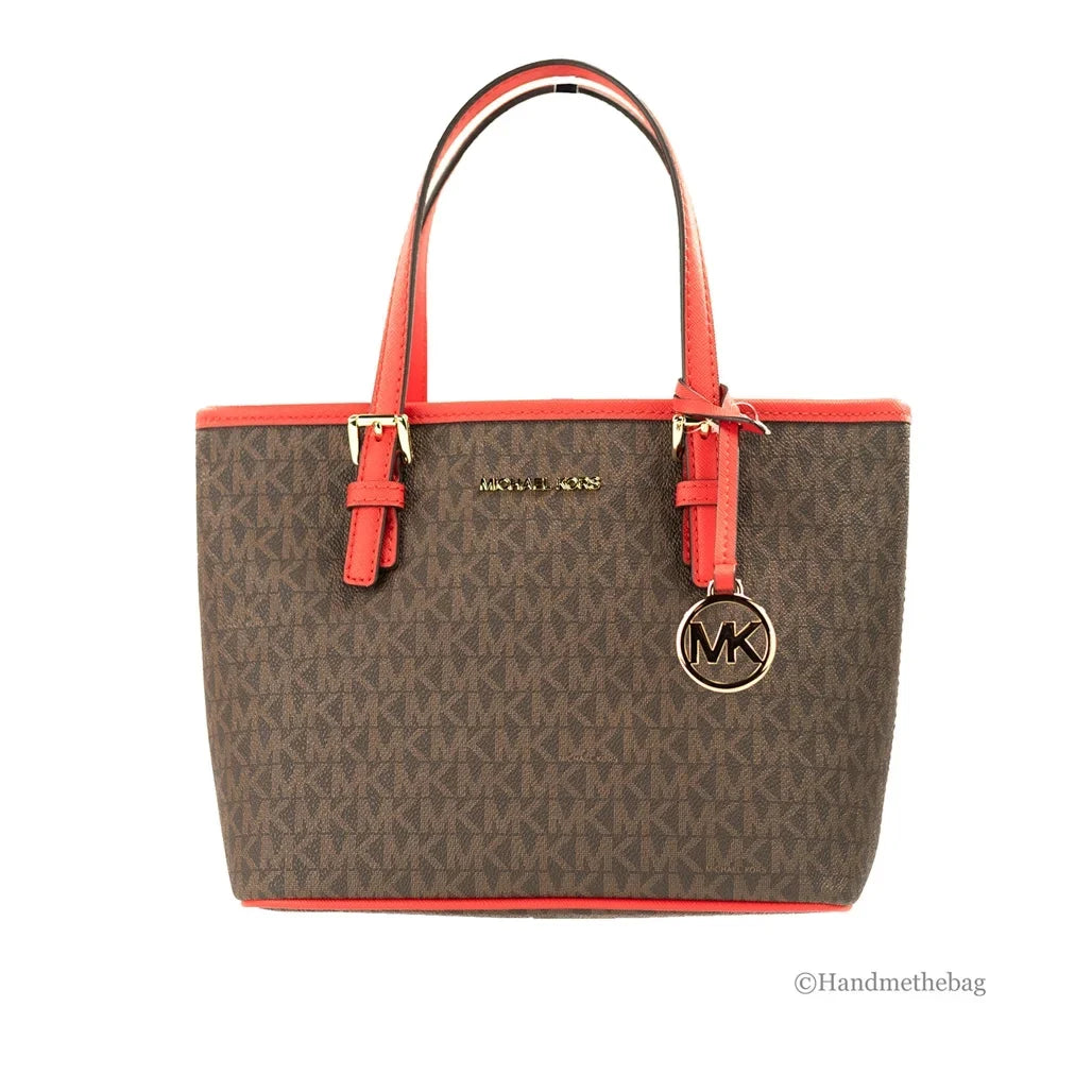 Tote Set (Dark Michael Logo Kors Extra-Small Sangria) Top-Zip Travel Jet Bag