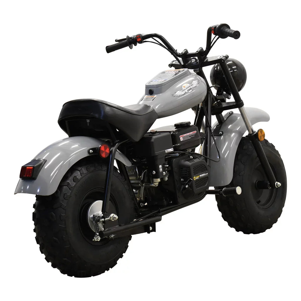 MB200 Massimo 200cc Motor Bike Motorcycle Mini Powered Gas 6.5HP (Gray)