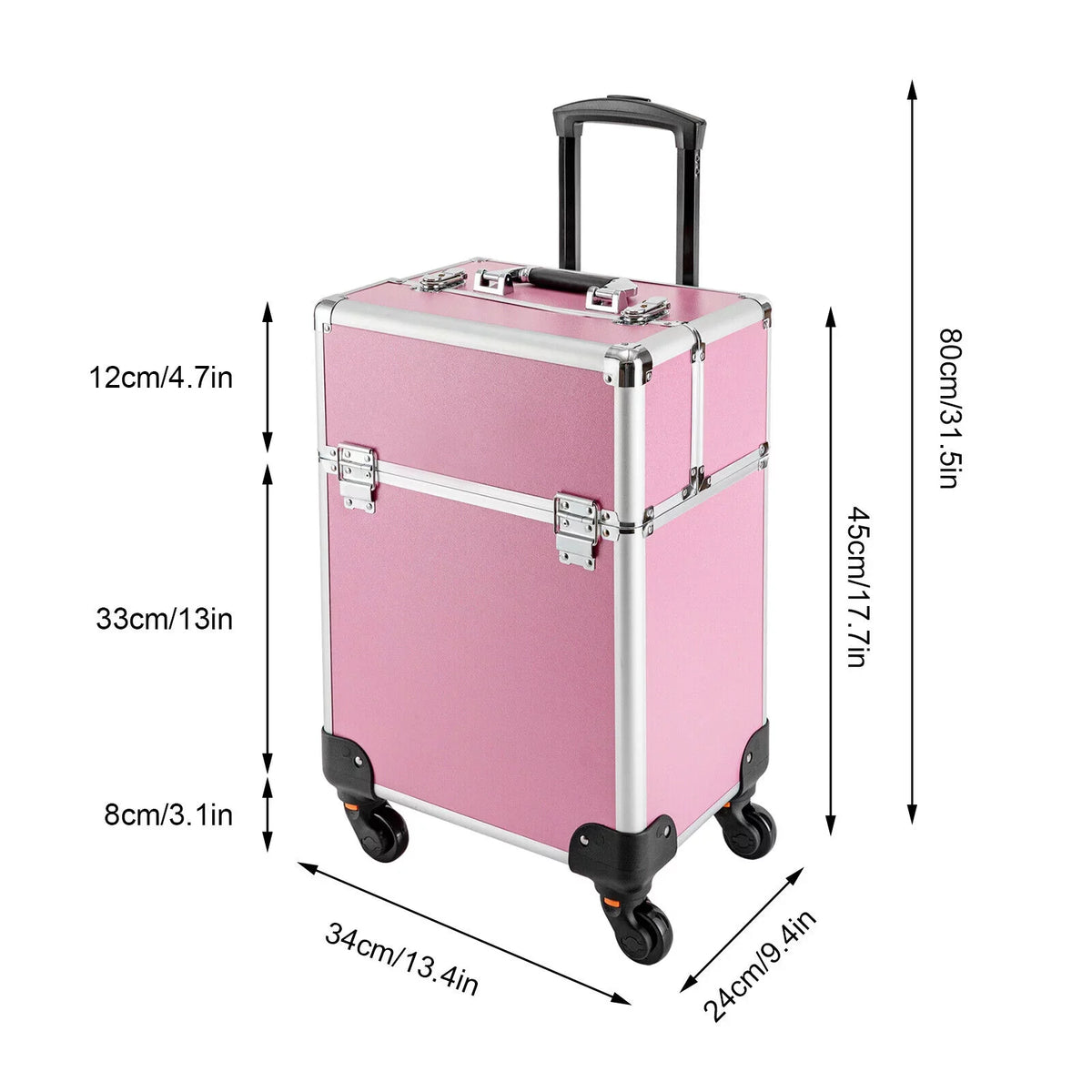 Trolley Wheels Professional Cosmetic Rolling Train 4-Tier Miumaeov Makeup Case Organizer Storage Makeup with