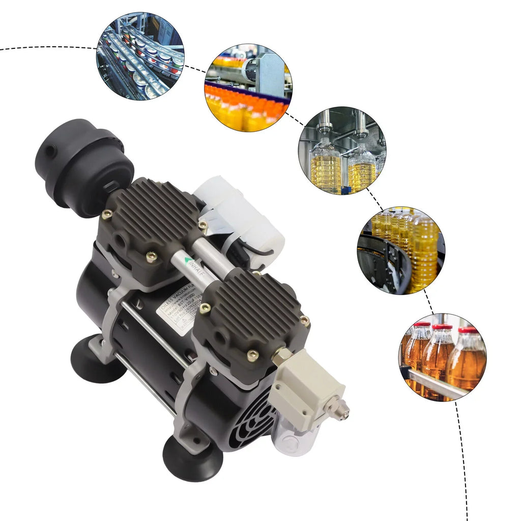 Industrial 95Kpa 100W Vacuum Air with Oilless Free Pump Vacuum Filter Pump Oil