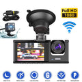 Dual Front/Rear/Inside Car Kqiang Dash HD Cam 1080P G-sensor Camera Lens Video Recorder