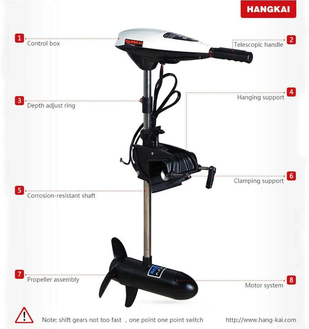 Outboard Electric Inflatable Fishing Outboard Engine Boat Brush Engine 12V Boat Motor Motor 65lb 660W