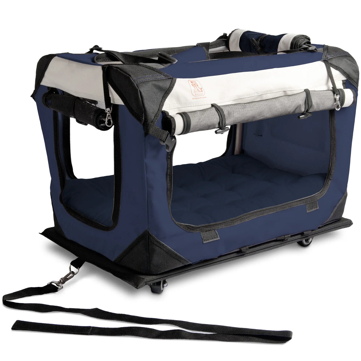 Zippers, Wheels, Crate Privacy Bed, Rolling Plush Travel Windows Soft Cat Sided, Detachable, PetLuv & Pull-Along & on Dog Carrier Locking