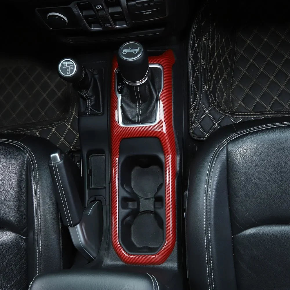 Jeep Gear Panel Cover Trim For Cup Holder Carbon Shift Red Teledu Wrangler Parts