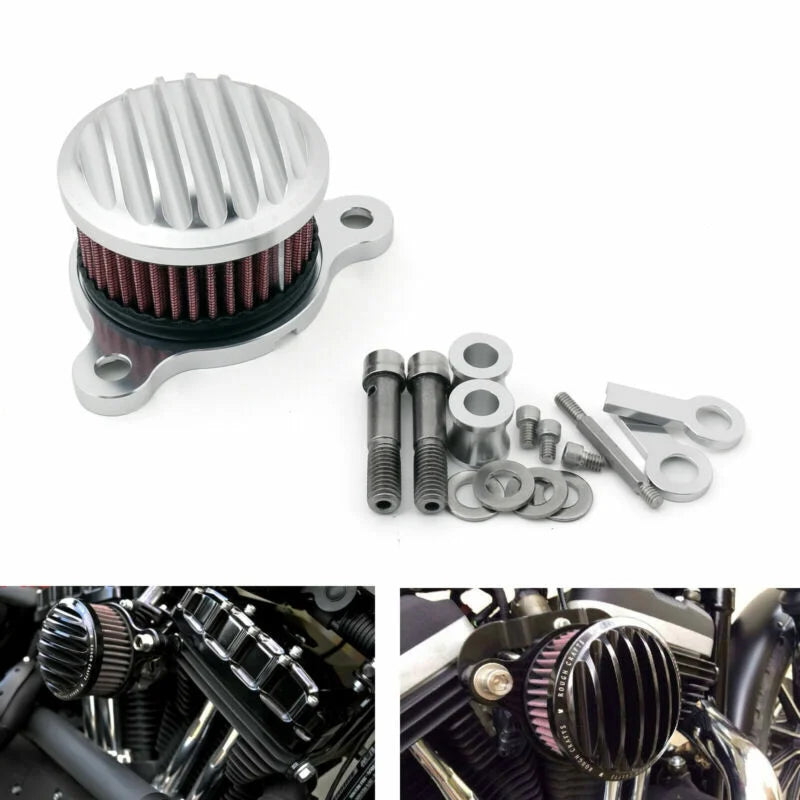 System Sportster XL883 Silver Harley-Davidson XL1200 1988-2015 Filter in Cleaner for Intake Kit Air