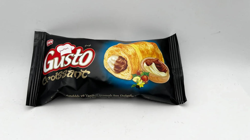 And Croissant Hazelnut Of Vanilla (Pack Breakfast Cream Croissant Individually Pastry, With 20) Soft Gusto Wrapped Chocolate Snack The Go Filling, On