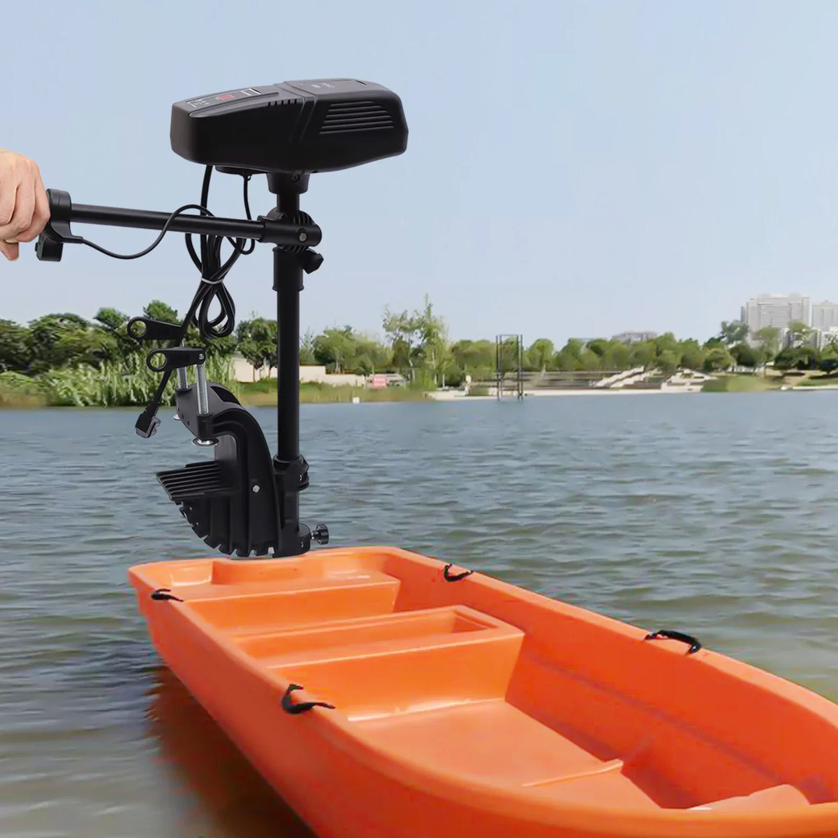 Engine Brushless LED 2300RPM Display Motor Outboard Fishing Aiqidi Trolling Motor Rotatable 1400W Electric Motor Boat 360° 48V