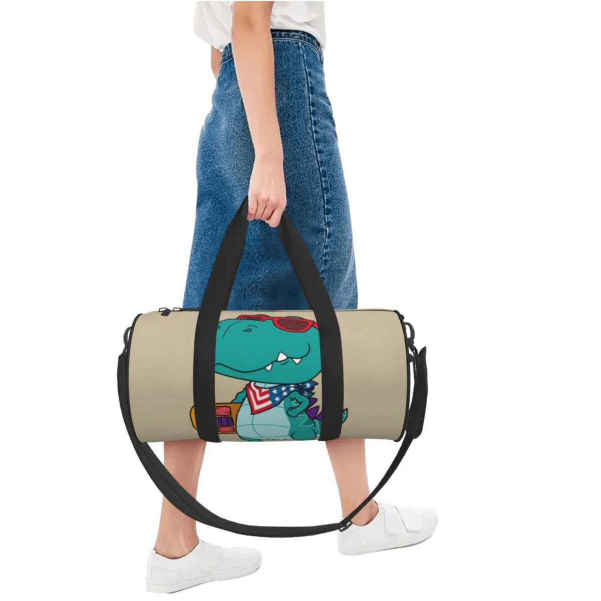 Bag and Travel Large Bag Playing Bag Cylinder Capacity Gym Skateboard Coaee Cool Compartment Waterproof with Luggage Pocket Dino Sports