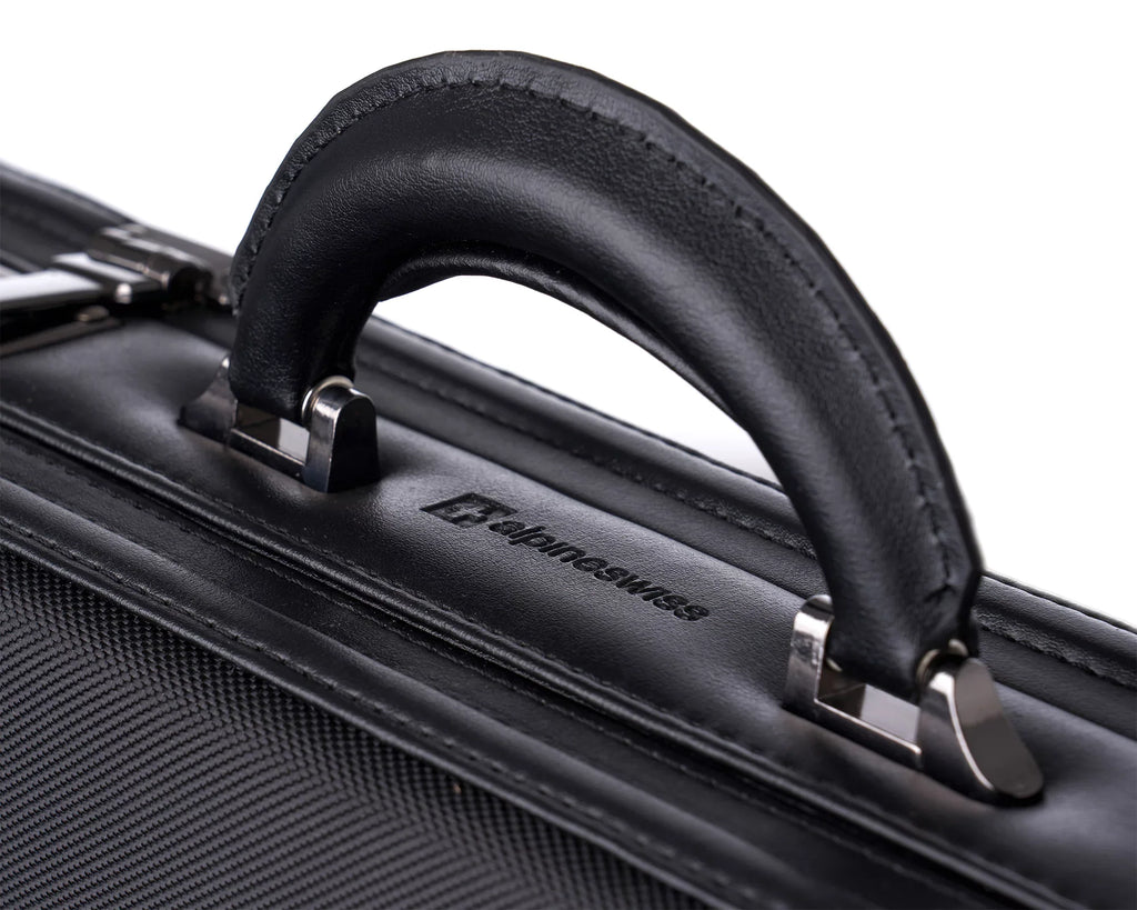 Lock Hard Dual Side Combination Expandable Attache Case Alpine Briefcase Swiss
