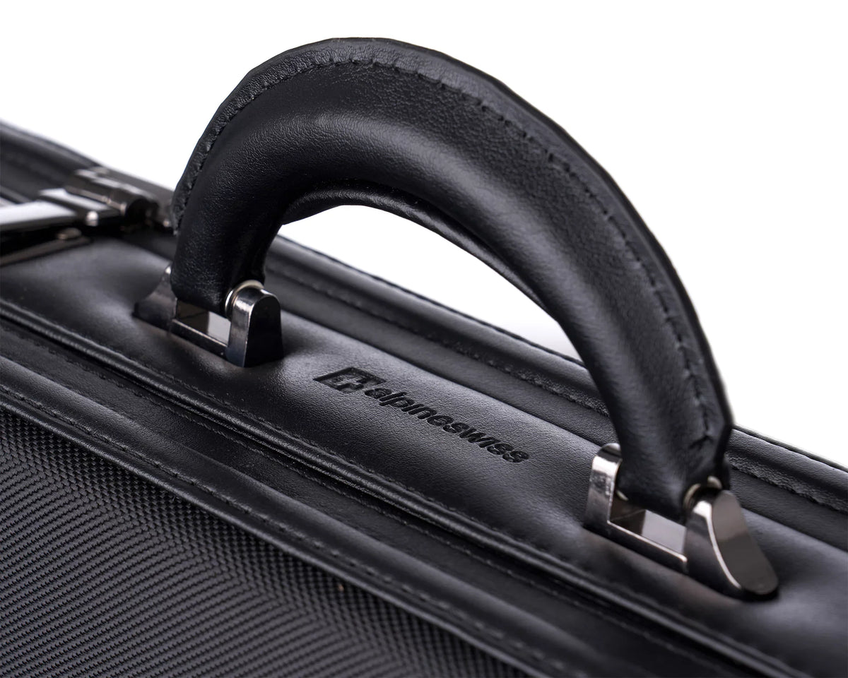 Lock Hard Dual Side Combination Expandable Attache Case Alpine Briefcase Swiss