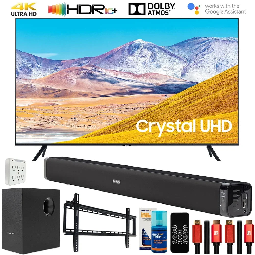 Ultra Samsung TV) 4K Home Bundle(UN65TU8000FXZA Theater 65 Deco UN65TU8000 TV LED HD Gear Inch (2020) TU8000 65" with