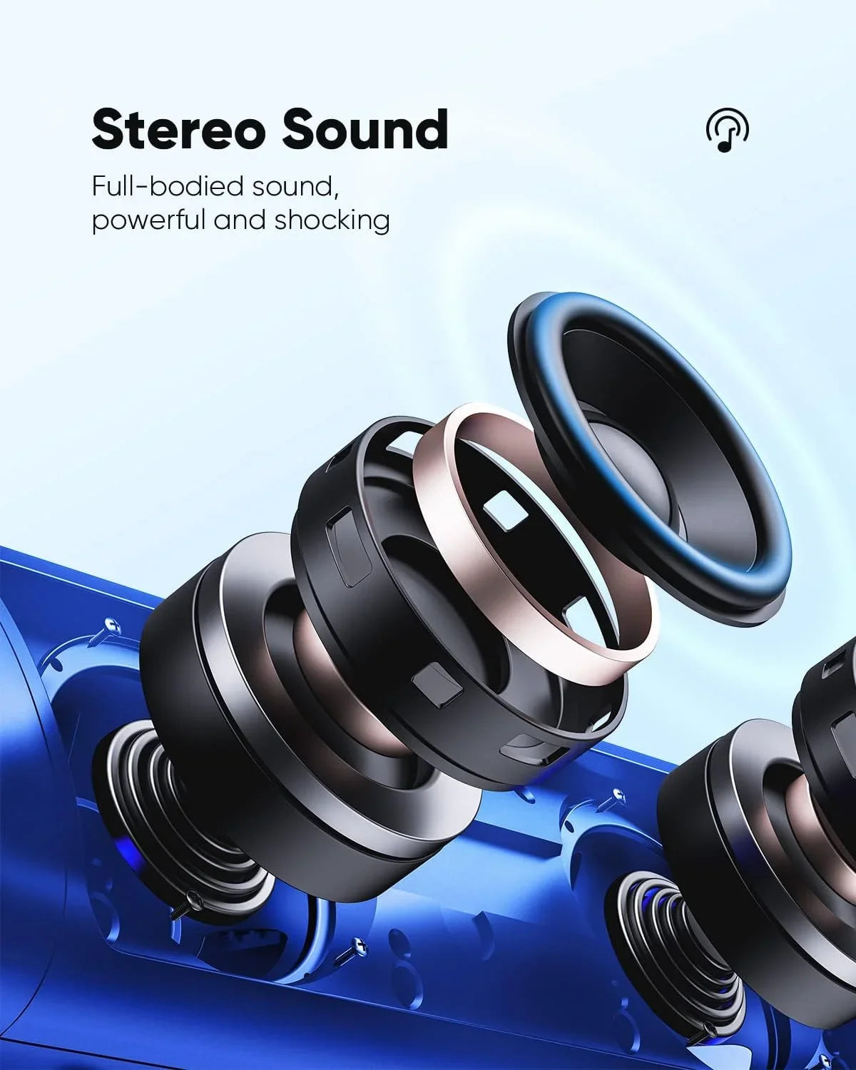 HD Speakers to Playtime, 24H Bluetooth Pairing, IPX5 with TWS Portable Waterproof, Up Sound, BT5.3,