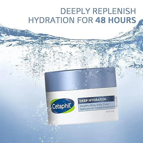 Skin B5 for Vitamin Vitamin Cetaphil Glow Acid, 48 E Moisturizer Hyaluronic Face 1.7 Cream, Face Skin, oz, Sensitive Dry With Hour Deep Daily Hydration & Healthy