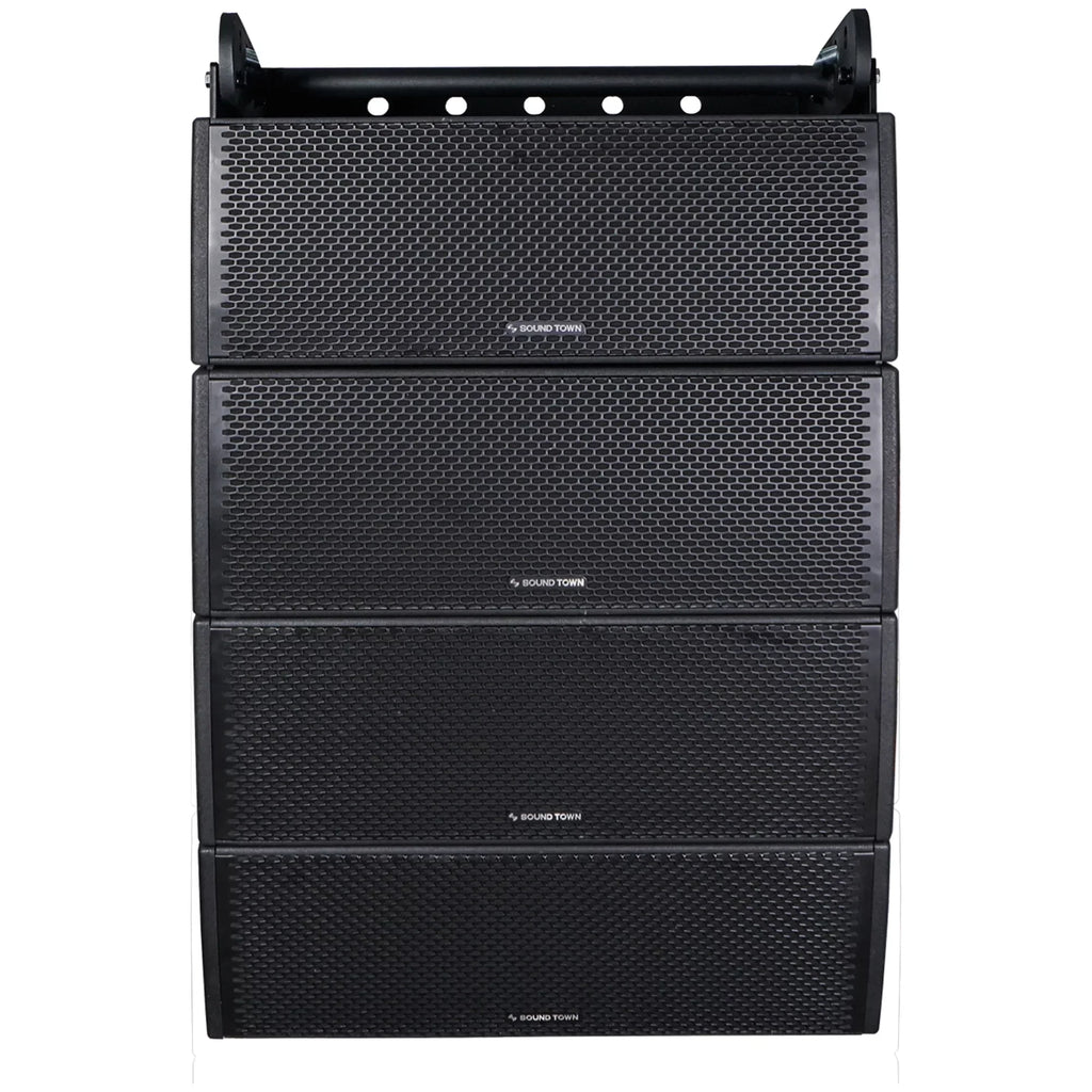 Dual System Line Town x Drivers, 8” 3” Range/Bi-amp Passive Full 4 Switchable, Titanium All-Weather (ZETHUS-IP208X4) Sound Array with Compression Water-Resistant
