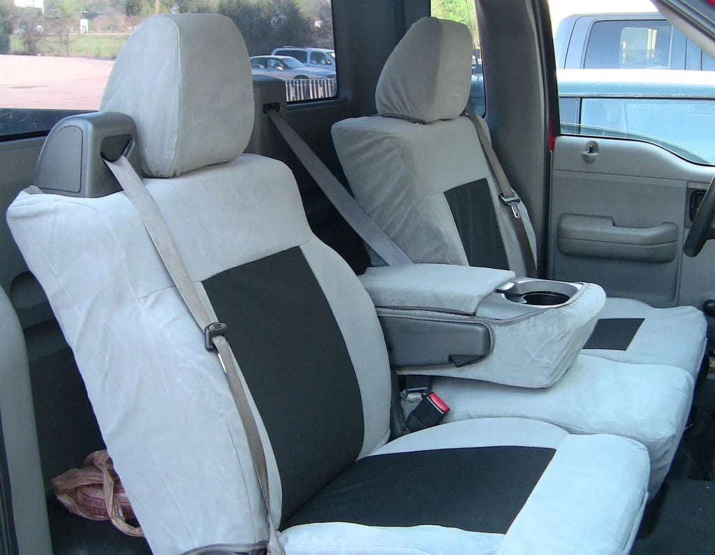 in XLT with Gray Super Opening 40/20/40 Console Cab Ford Split 2004-2008 F150 Front F369 Seat Headrests, Adjustable Center Twill
