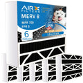 AIR. FPR MPR Air Filter Comparable MERV AIRX & Made HVAC WICKED 700 to 6 Pack 5 by Premium Furnace 8 Eliminator Filter Filters USA Carbon 18x24x4 CLEAN AC FILTERS 18x24x4 Odor