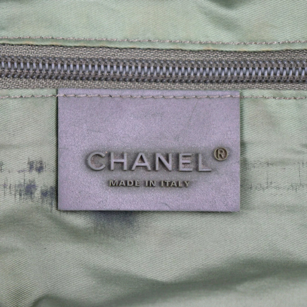(Fair) Travel Nylon Bag Shoulder Sport Cylindrical Canvas Line Chanel Pre-Owned 10 Boston CHANEL Green Cocomark Khaki Series Round