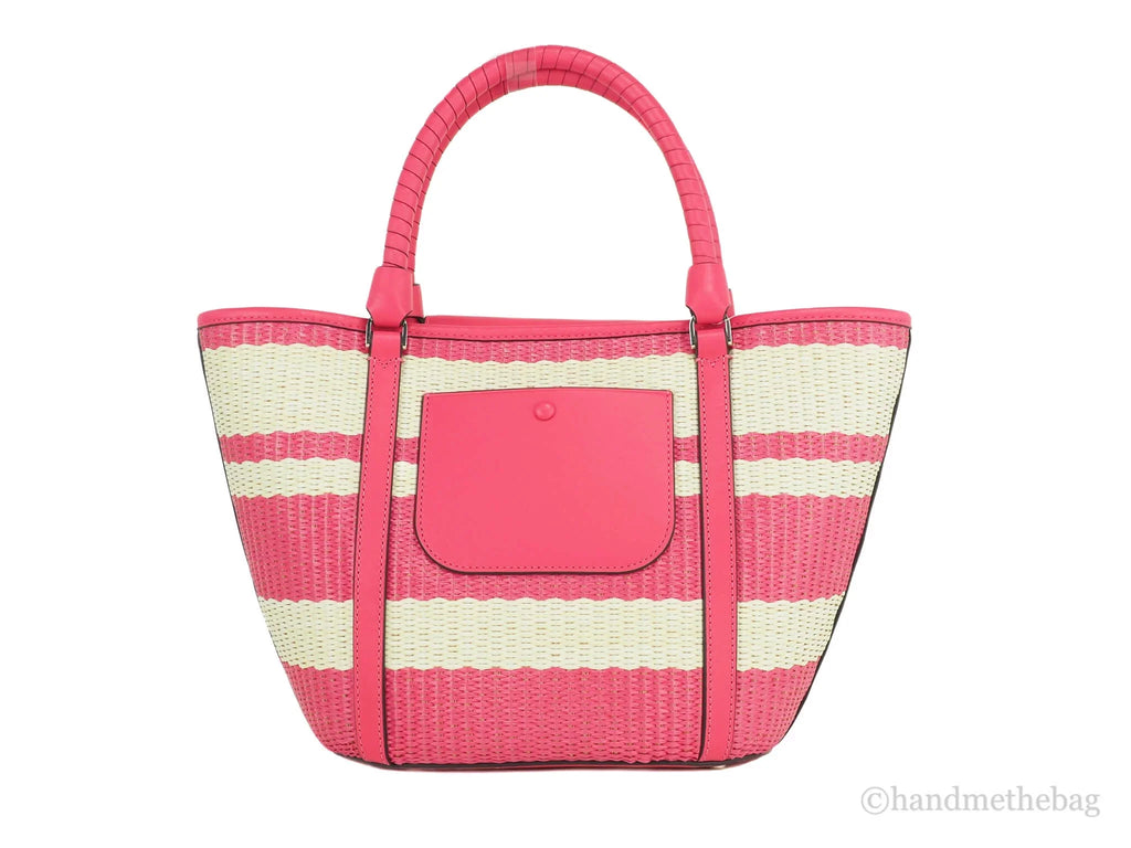 Tote Bikini Handbag Striped Cruise Medium Straw Spade Kate Pink Bag Convertible