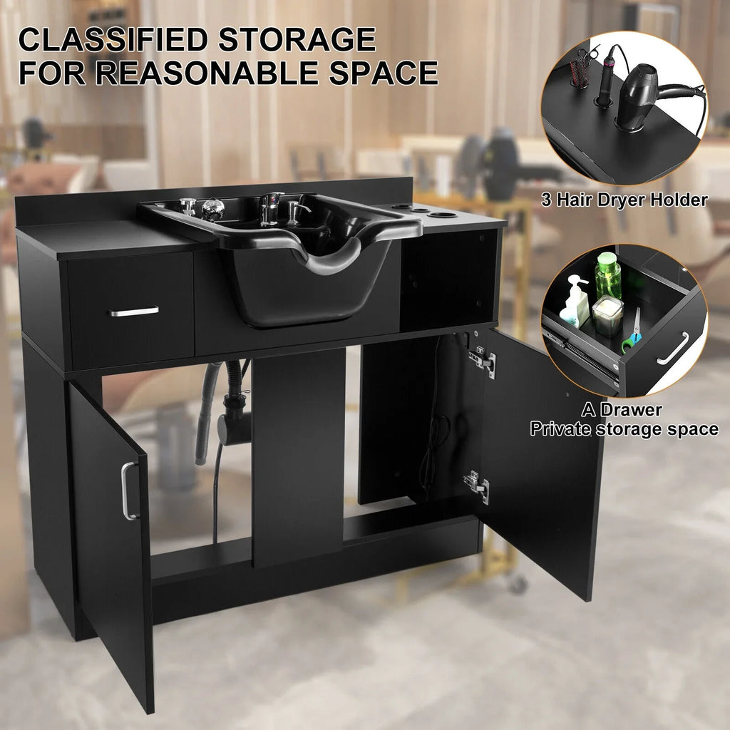Artist Hair USB,Hair Salon Dryer Trap,Drawer() hand Beauty Sink Station Holes,P Backwash with Shampoo
