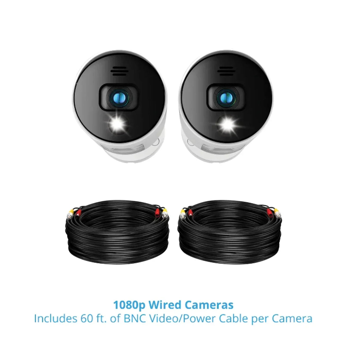 (Refurbished) Audio 2 Spotlight - Alerts with Night Add On Owl 1080p - Premium and Pack White Restored Wired Cameras Sirens
