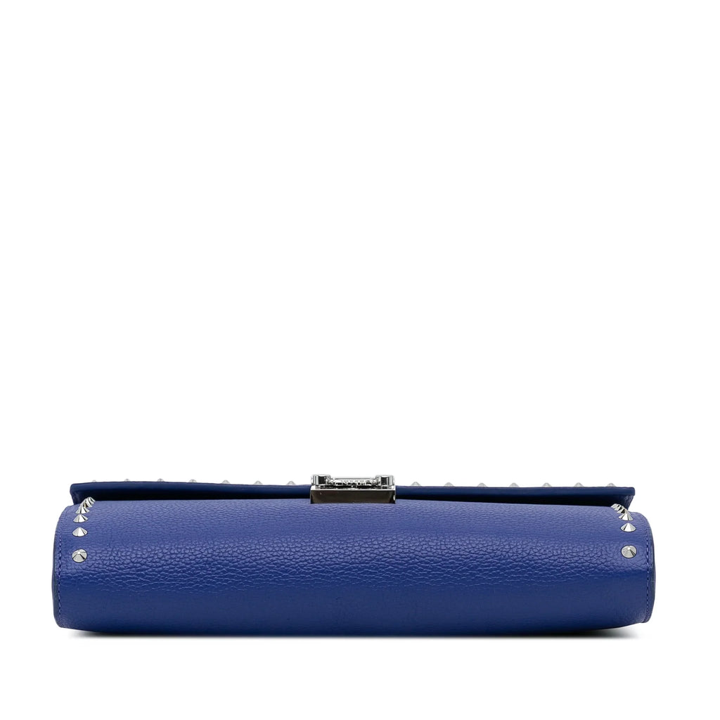 Blue Chain Wallet Crossbody Leather Studded Pre-Owned Authenticated (Good) Bag Calf Unisex Patricia MCM on