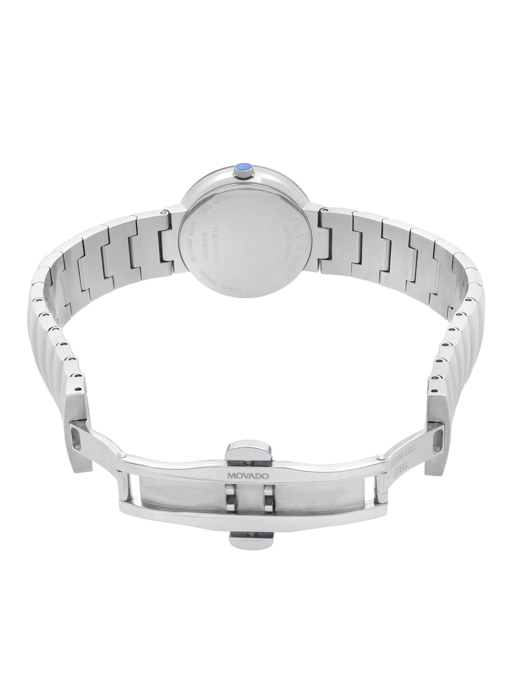 MOP Steel 0607048 Ladies Sapphire Quartz 26mm Grey Watch Dial Movado Museum