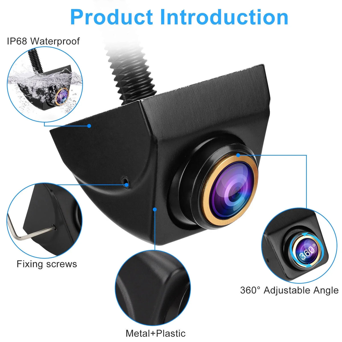 Camera 170° Cam Reverse Parking Waterproof Backup View Rear Car Adjustable 360°