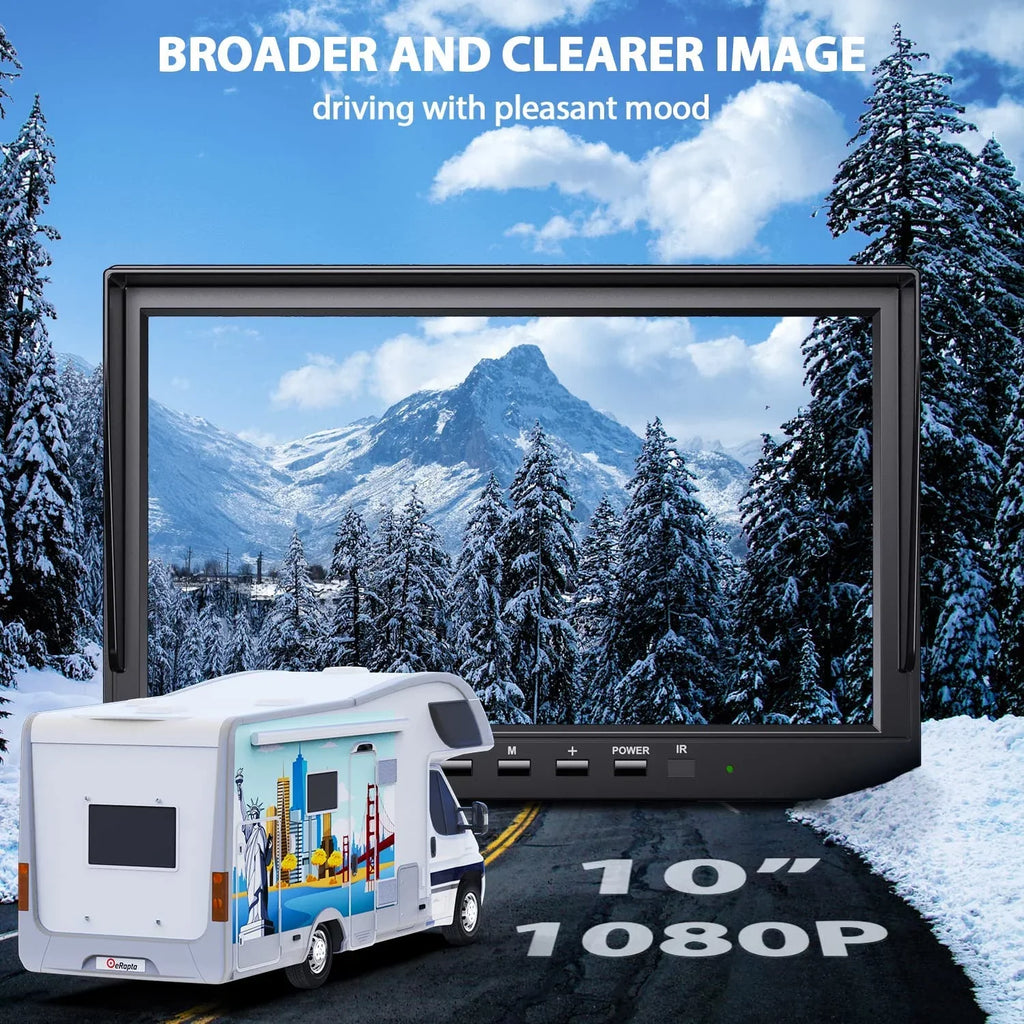 IP69 Camera Waterproof Camera Backup or for Van Trailer 10'' RV Backup eRapta HD Car Wired Monitor Truck 1080P