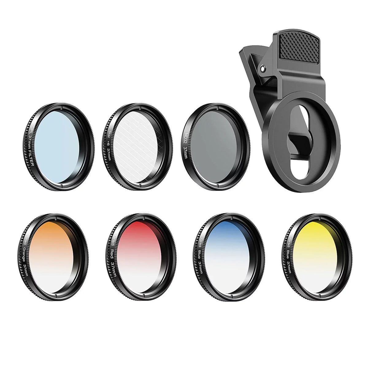 with Graduated Professional Yellow Camera APL-37UV-7G Suitable Kit 7in1 Filter APEXEL and for Most 37mm Star Lenses Phone Orange Red Smartphones Lens CPL 37mm Filters Blue