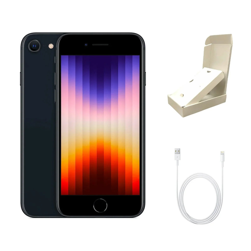 Gen) (3rd 64GB Box w/ (Refurbished) (Grade Restored Gift A) Midnight iPhone Unlocked) SE A2595 (Fully Apple