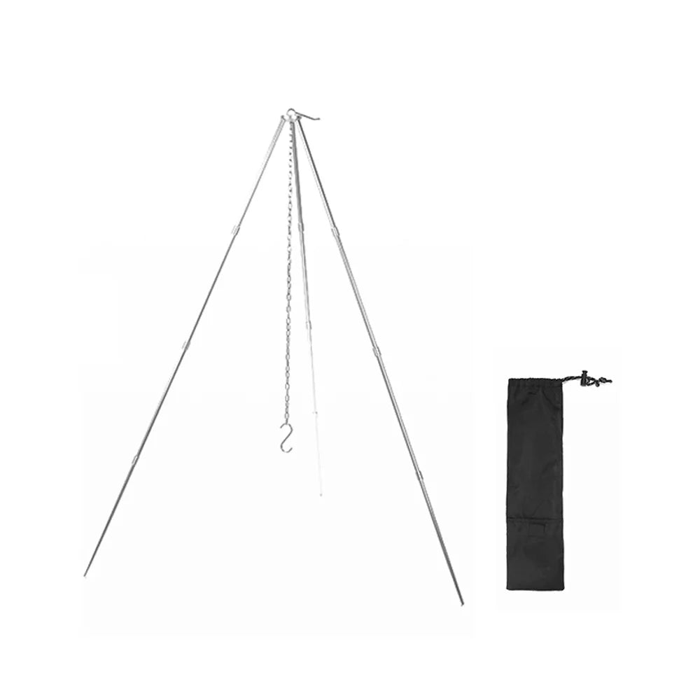 Picnic Aluminum Alloy Folding Stand BBQ Campfire Bracket Tripod for Rack Bonfire Detachable Pot Arealer Portable Hung Camping