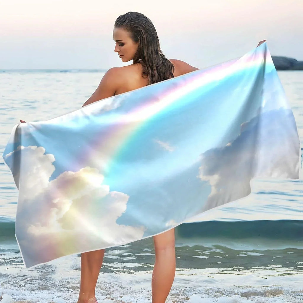 Travel - Towels Dry Lightweight - Beautiful for Towel Swimming Super Bestwell Quick Beach Holiday（282） Absorbent Rainbow Camping Compact Towel Oversized