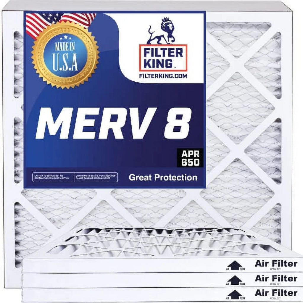 .75" Filters USA A/C | | 16.5 Actual HVAC Pleated x | 12 Air MERV King | 8 Filter 4-PACK 16.5x12x1 MADE IN Size: Furnace Filter x