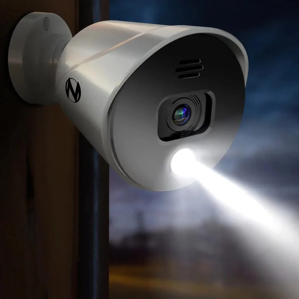 (Refurbished) Audio 2 Spotlight - Alerts with Night Add On Owl 1080p - Premium and Pack White Restored Wired Cameras Sirens