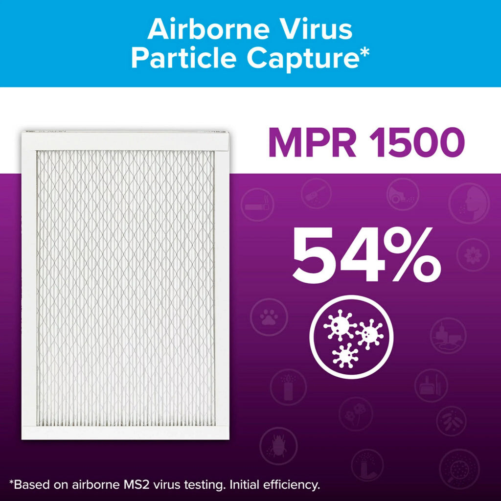 20x22x1, by Allergens, MERV MPR, Allergen HVAC Captures Bacteria, Viruses, Filter, Advanced Reduction Filtrete 4 1500 Filters Air 3M, 12, Furnace