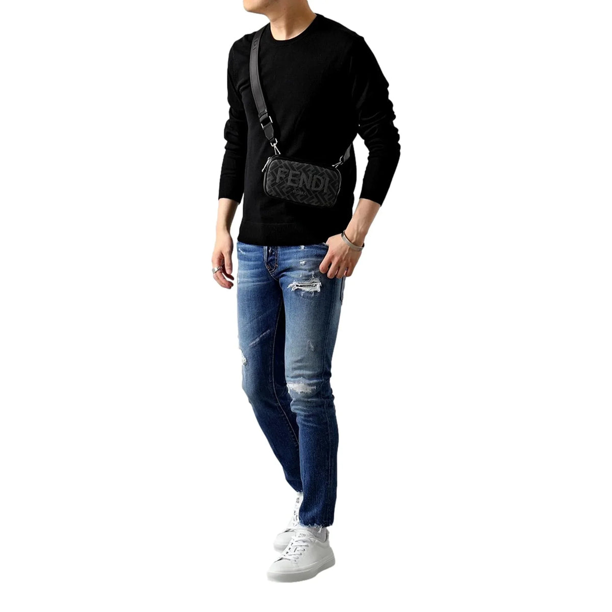 Roma Mini Zucca Crossbody Bag Canvas Camera Fendi