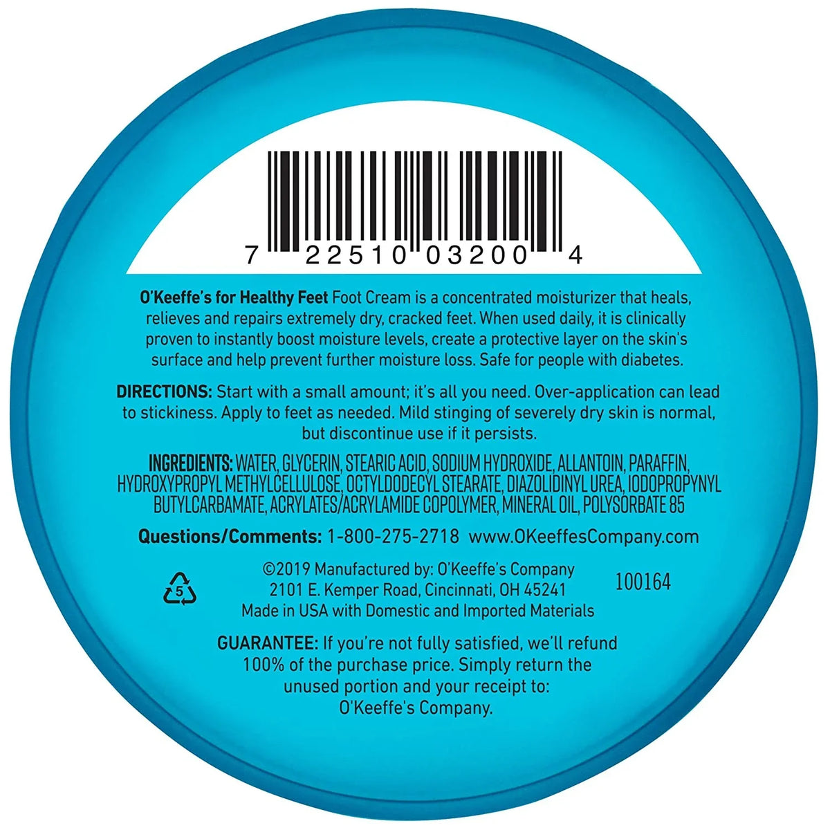 Jar ounce Foot Cream, Healthy Feet O'Keeffe's 3.2