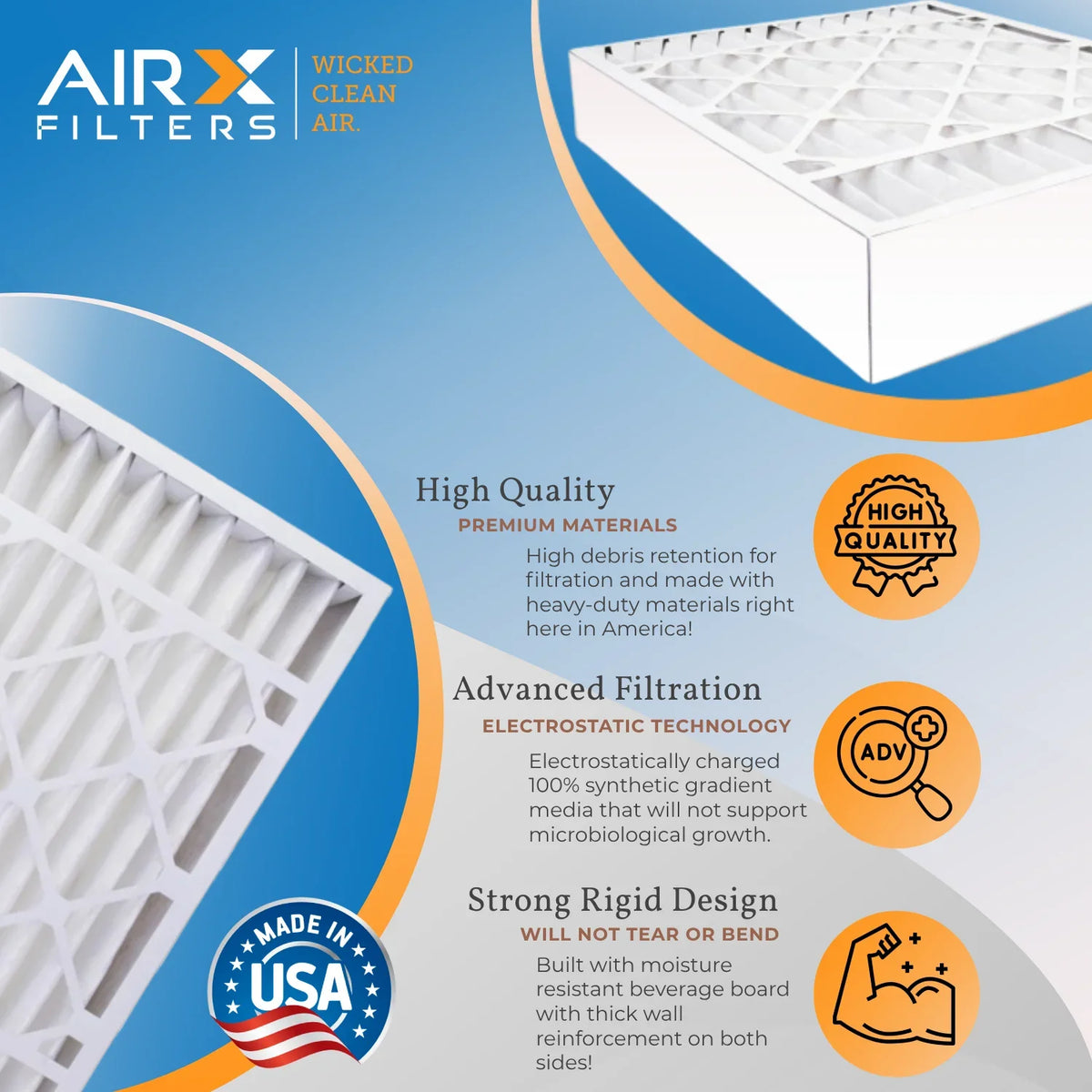 Air Aprilaire FILTERS 8 Compatible MPR 20x25x6 AIRX FPR Filter 20x25x6 Furnace Single Premium 700 1 & Filter Made with to Filter Comparable 201 AIR. by 5 USA WICKED MERV CLEAN