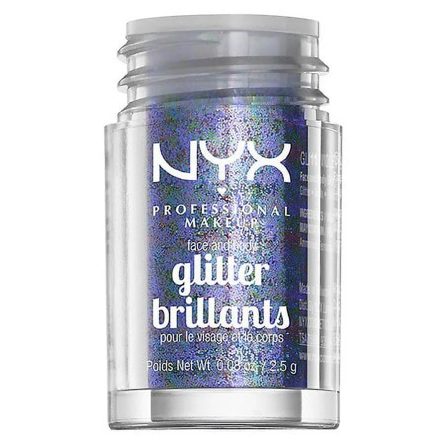 Violet Glitter, of Pack & Face Makeup Body 0.08 2 oz NYX Professional