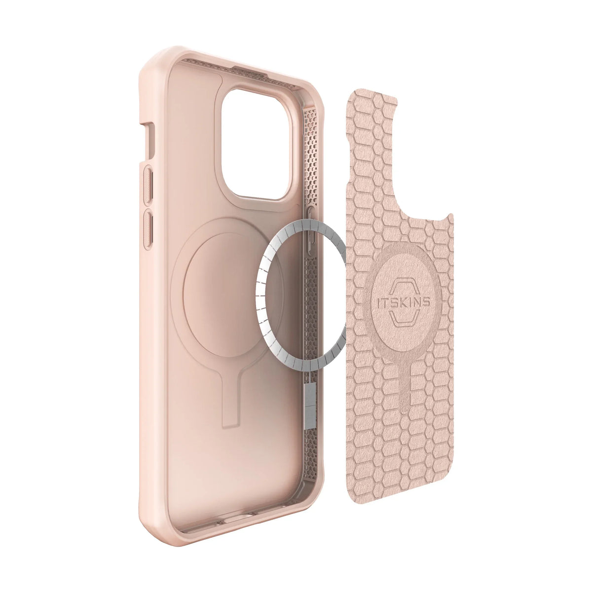'- FOR RECYCLED LIGHT CASE PRO 14 IPHONE PINK SILK MATERIALS - SPECTRUM-R MAGSAFE 100% (6.1") - COMPATIBLE - ITSKINS SERIES