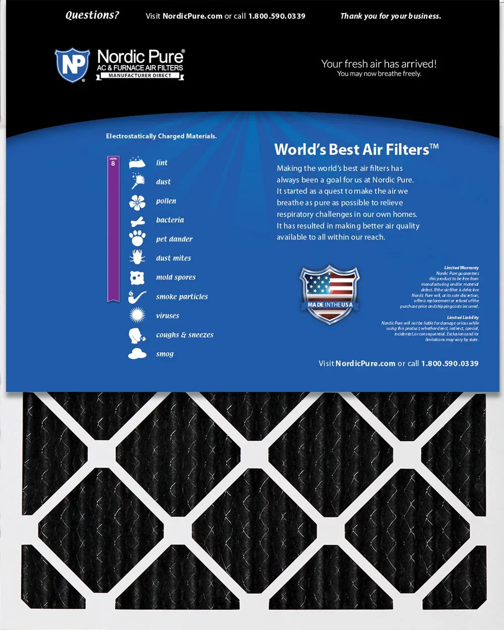 Furnace Odor Pure Carbon 12x24x2 Pleated 12 Reduction Filters Pack 8 Merv
