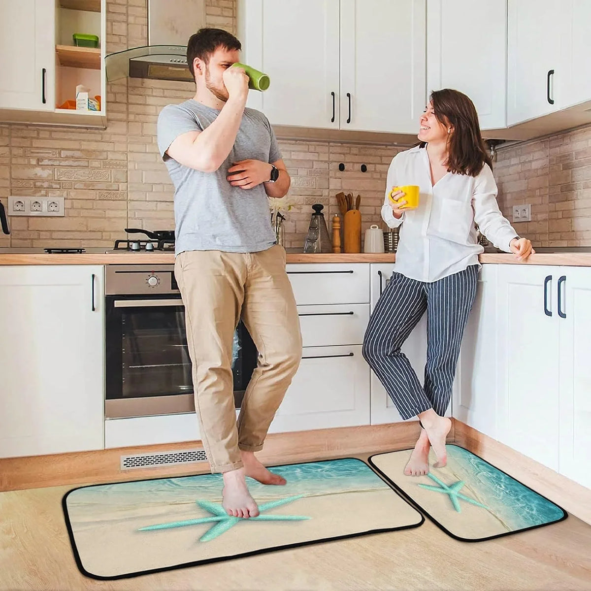 20x47inches Ocean Gift Carpet 20x28inches and Living Entryway Rug Kitchen Washable Starfish Floor Rugs Water Home Room Sea Beach Runner + Bedroom for Area Decor Mats Perfect Wave