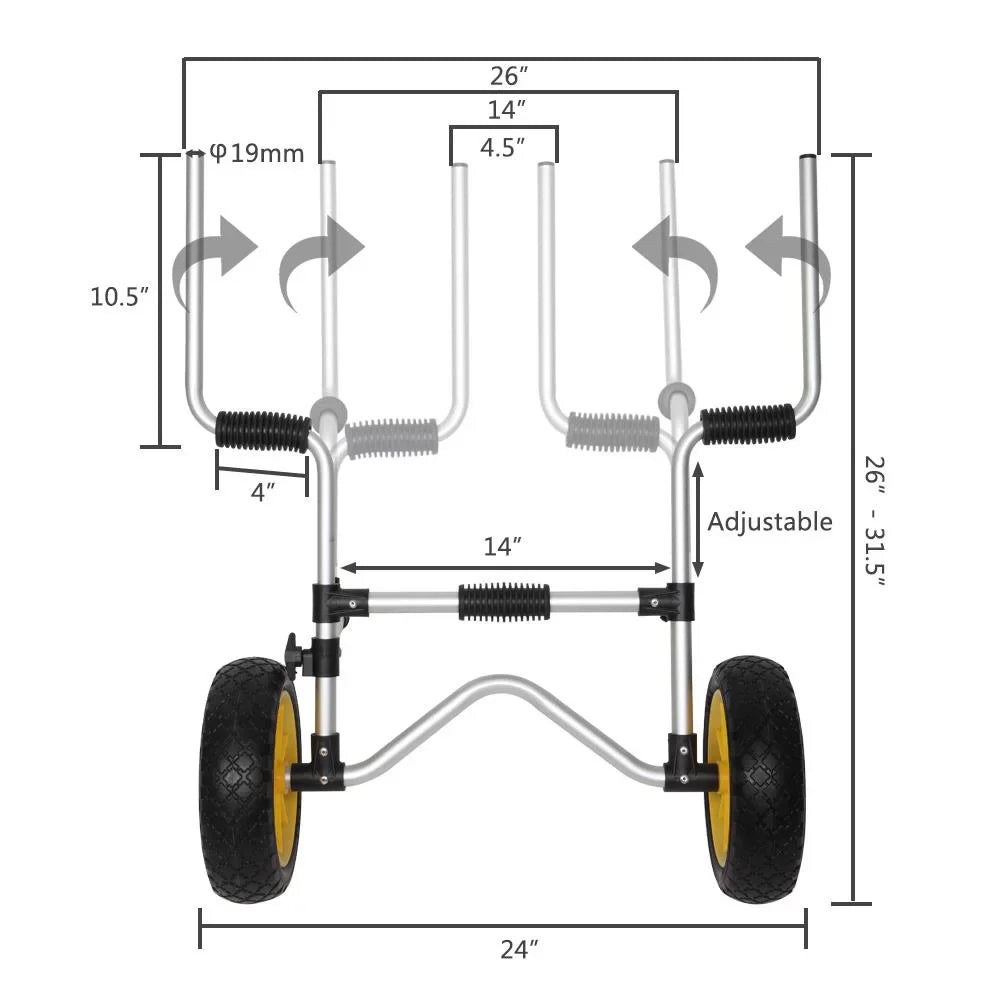 Zimtown Trolley Trailer, Carrier Dolly Kayak on Top Cart Kayak Sit