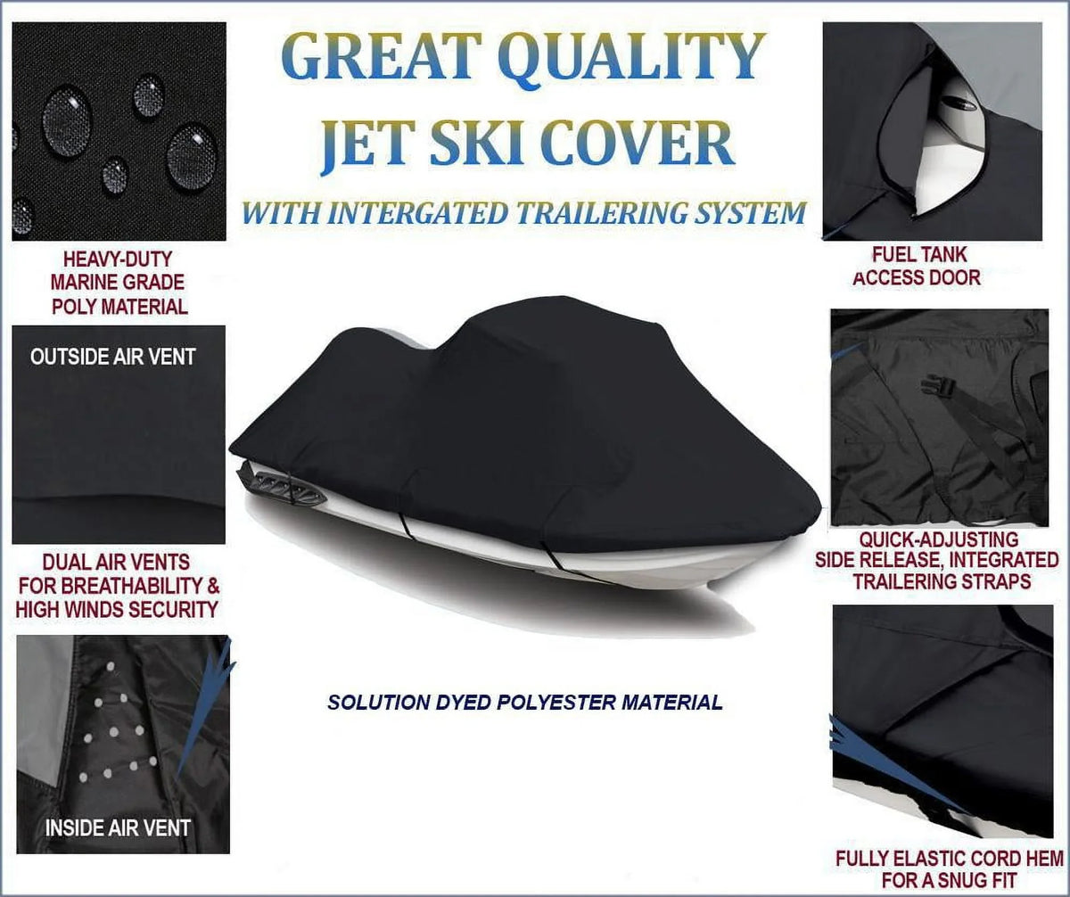 for Sea-Doo 2009 2006 BLACK Watercraft Compatible JET GTI Sea without Doo SE Cover 600D PWC Jet 2007 SKI 2008 mirror Ski Cover