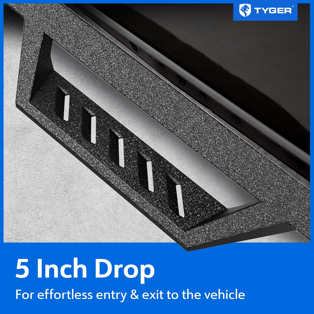 Cab Nerf Rail Crew | 3500; 2010-2024 Bars Ram 2019-2024 TG-LX3D82348 Classic Step Side | Step 2009-2018 Tyger Dodge 1500; 2500 with Board LanderX | Drop Auto Compatible Running