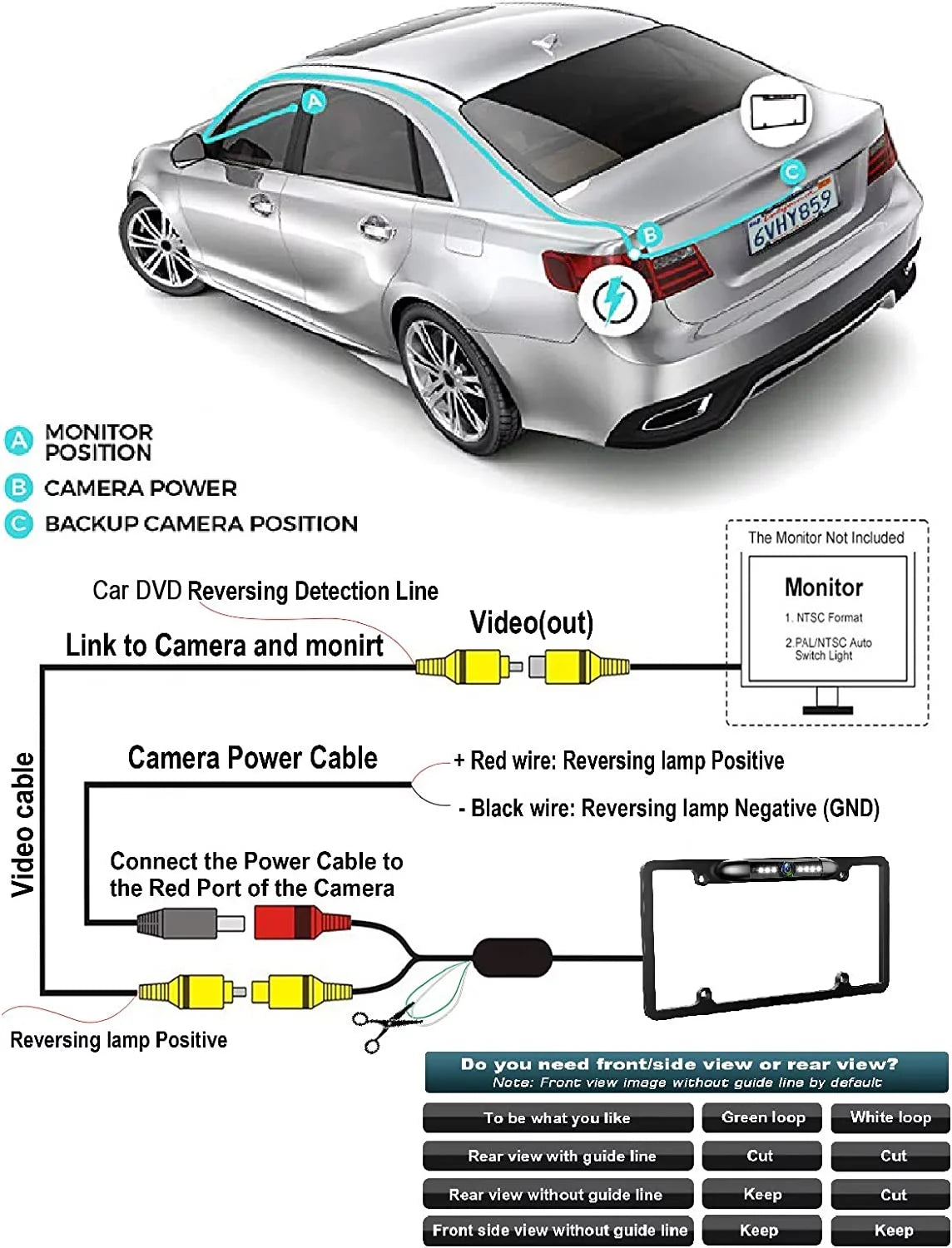 Backup INEW970HD Frame Rearview for INE-W970HD ALPINE License Camera Plate