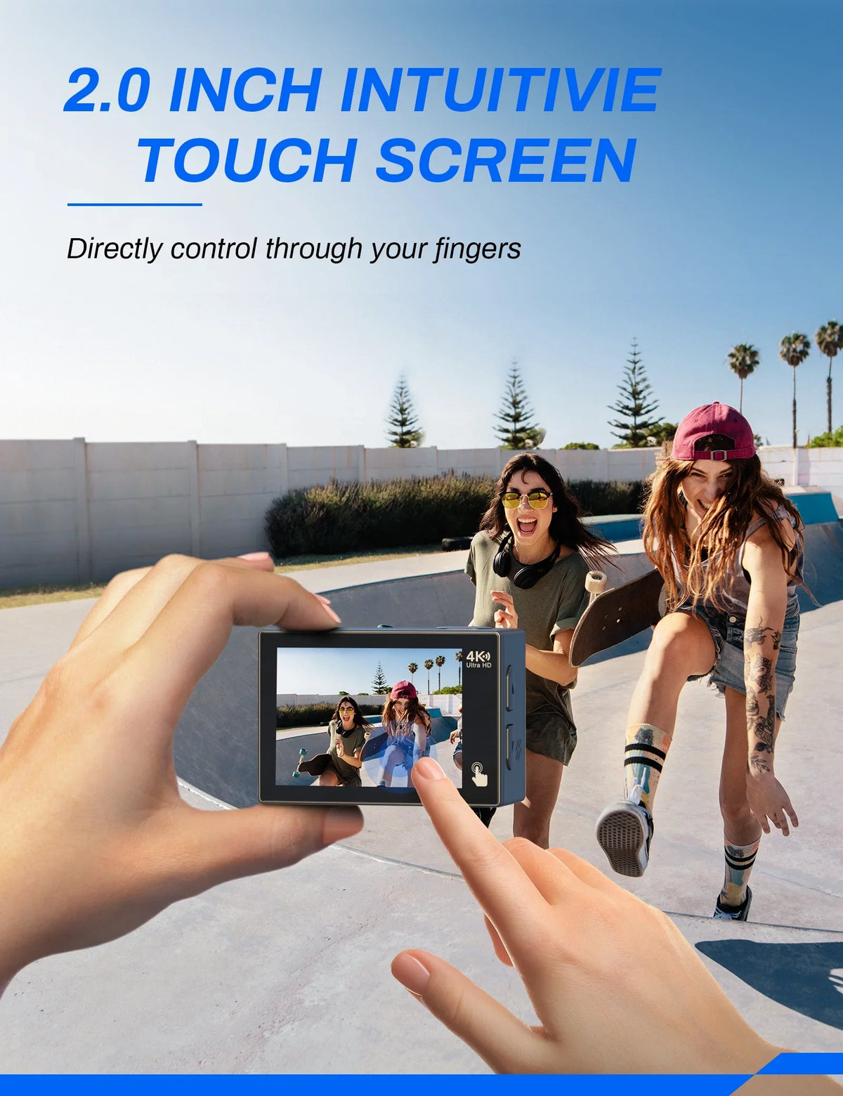 with WOLFANG Camera Action Underwater 40M 24MP 4K Remote Waterproof Case WiFi IP68 Control Vlogging Camera