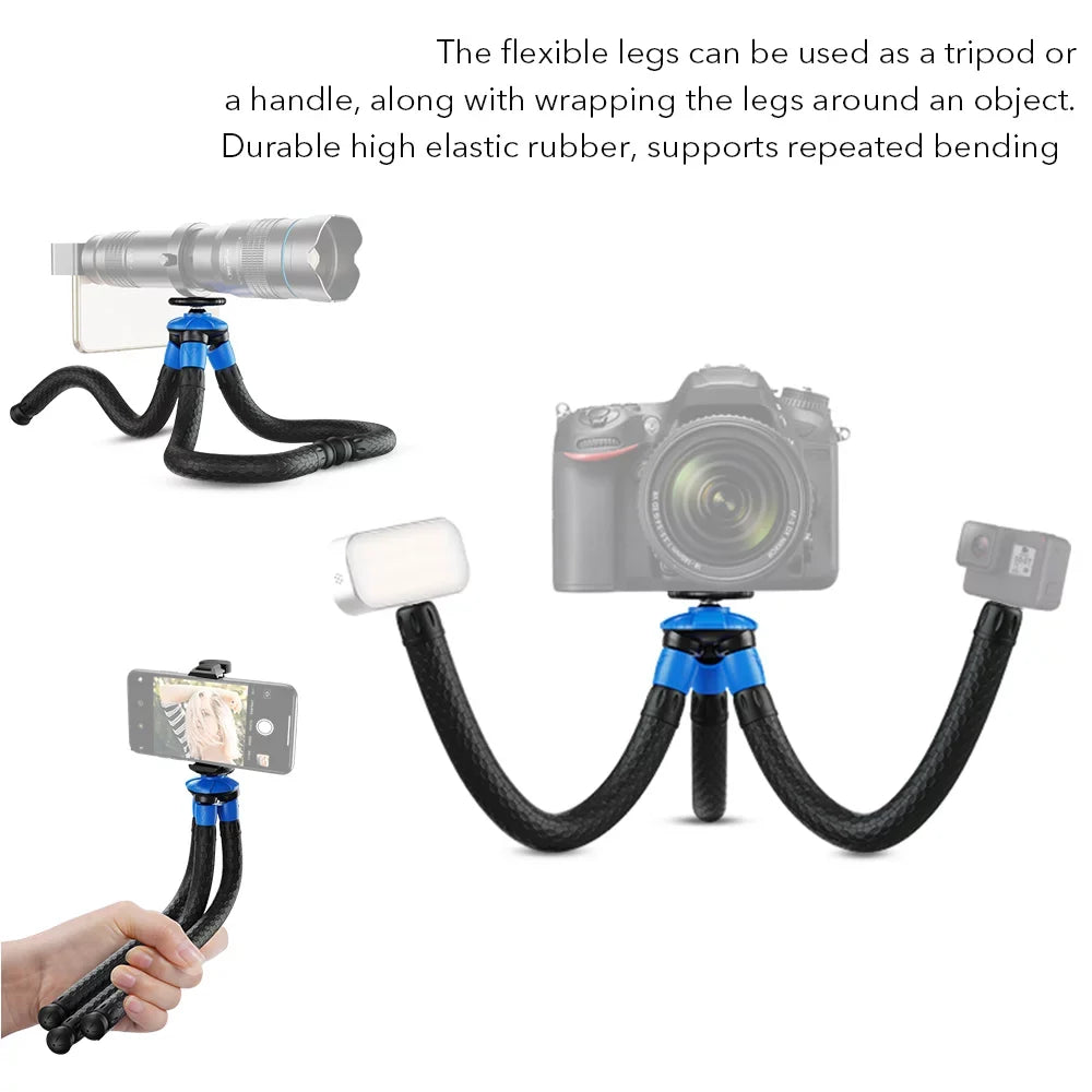 Camera Tripod Max Octopus APEXEL Clip Compatible Flexible DSLR Mobile Mini Tripod 3kg with GoPro Load with Travel Detachable Foldable Phone APL-JJ07 Phone Portable