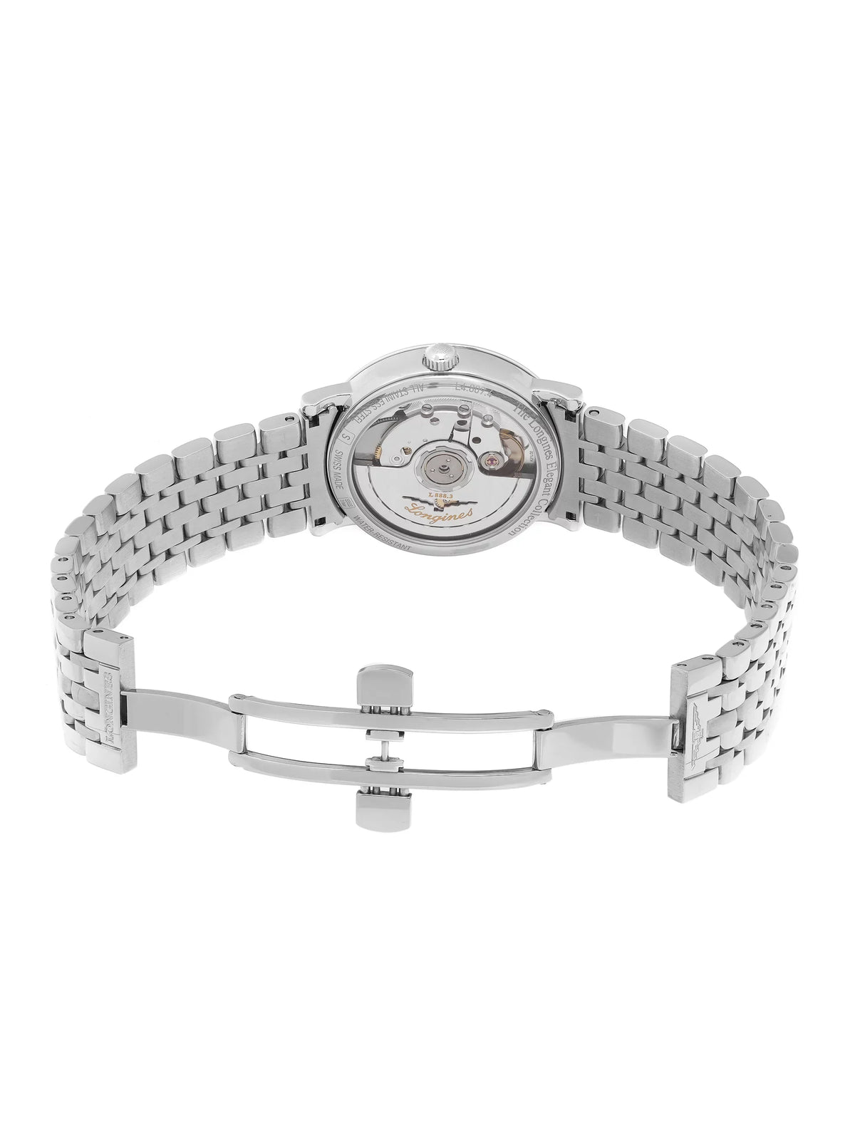 Dial White Steel Watch Automatic Elegant L4.809.4.12.6 Longines Stainless Ladies